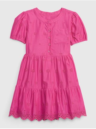 Tmavé růžové holčičí šaty s madeirou GAP