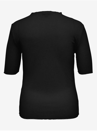 Černé dámské žebrované tričko ONLY CARMAKOMA Ally