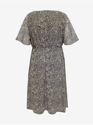 Khaki dámské vzorované šaty ONLY CARMAKOMA Inessa