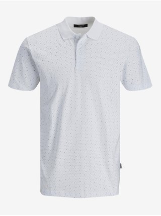 Bílé pánské vzorované polo tričko Jack & Jones Marseille