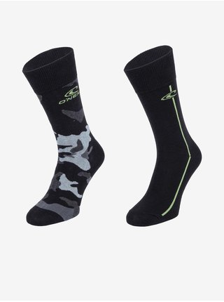 Sada dvoch unisex vzorovaných ponožiek v šedo-čiernej farbe O'Neill SOCK 2PACK
