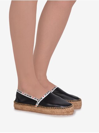 Černé dámské kožené espadrilky Love Moschino