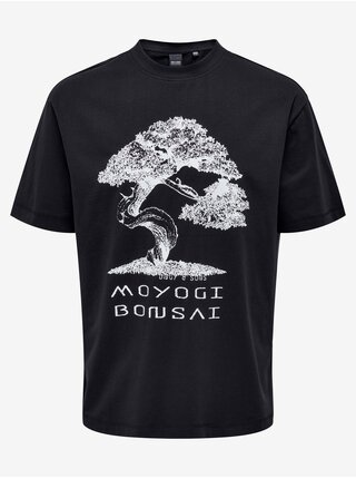 Tričká s krátkym rukávom pre mužov ONLY & SONS - čierna