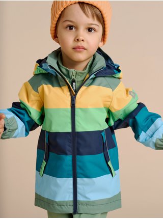 Modrá chlapčenská pruhovaná nepremokavá bunda Reima Finbo