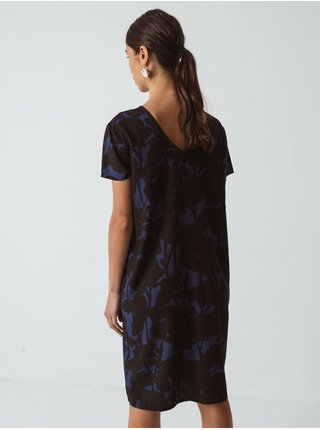 Modro-černé dámské vzorované šaty SKFK Kai