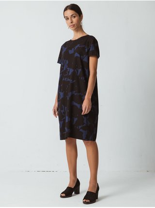Modro-černé dámské vzorované šaty SKFK Kai