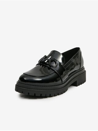 Černé dámské kožené mokasíny na platformě Michael Kors Parker