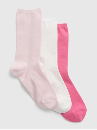 Sada tří párů dámských ponožek v růžové a bílé barvě GAP 