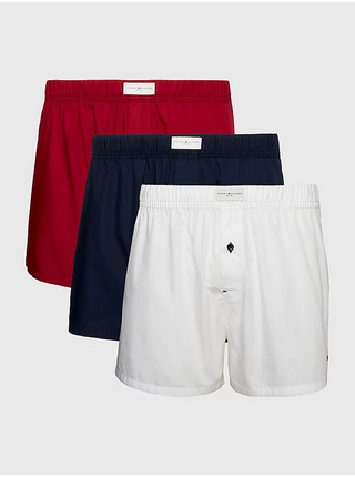 Sada tří pánských trenýrek v bílé, tmavě modré a červené barvě Tommy Hilfiger Underwear