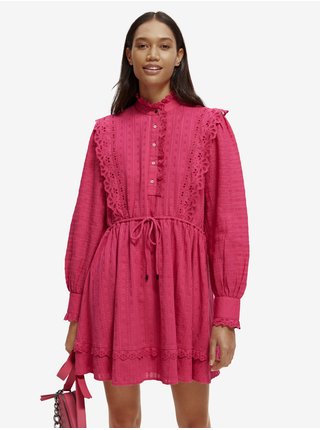 Tmavě růžové dámské košilové šaty Scotch & Soda