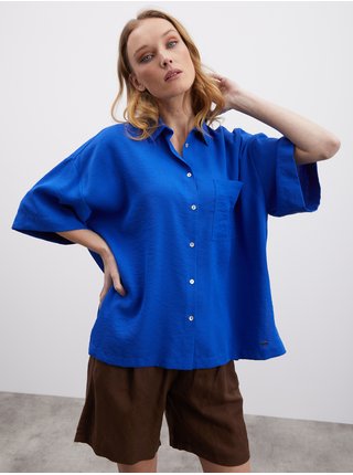 Modrá dámska oversize košeľa ZOOT.lab Rhiannon