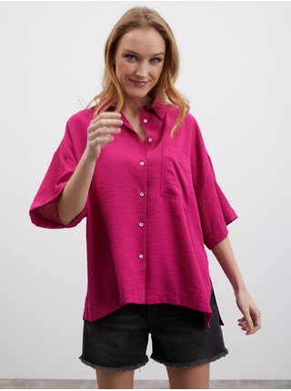 Tmavo ružová dámska oversize košeľa ZOOT.lab Rhiannon