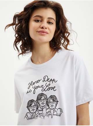 Bílé dámské tričko Zoot Original Depp love
