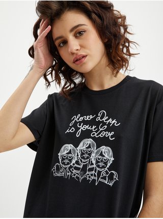 Černé dámské tričko Zoot Original Depp love