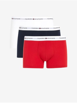 Súprava troch pánskych boxeriek v čiernej, bielej a červenej farbe Tommy Hilfiger Underwear