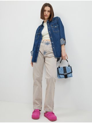 Modro-béžové dámské straight fit džíny Pepe Jeans Celyn Rose