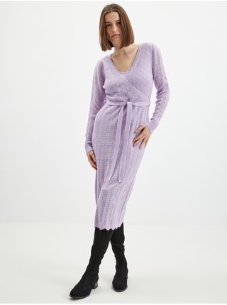 Svetlo fialové dámske svetrové midišaty s prímesou vlny ORSAY