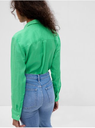 Zelená dámská lněná košile GAP  