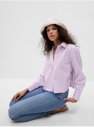 Bílo-fialová dámská pruhovaná košile GAP 