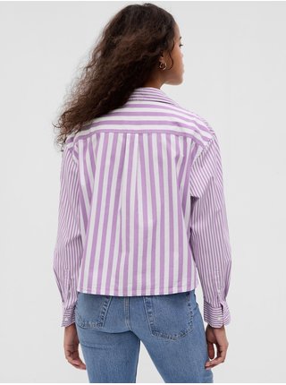 Bílo-fialová dámská pruhovaná košile GAP 