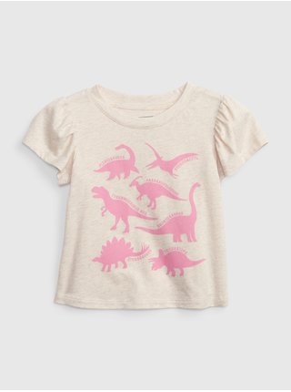 Růžovo-béžové holčičí tričko s potiskem GAP  