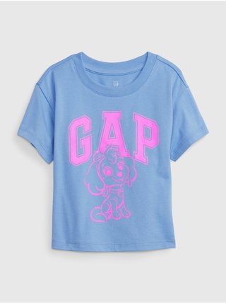 Růžovo-modré holčičí tričko s logem GAP 