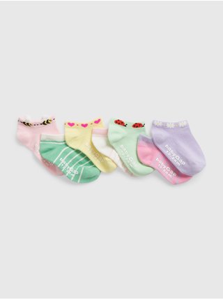 Sada sedmi párů holčičích ponožek ve fialové, růžové, zelené, bílé a žluté barvě GAP  