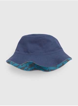 Šedo-modrý dětský oboustranný klobouk GAP  