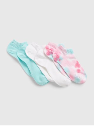 Sada tří párů dámských ponožek v tyrkysové, bílé a růžové barvě GAP  