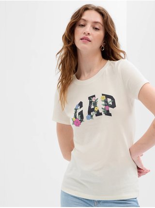 Krémové dámské tričko s logem GAP 