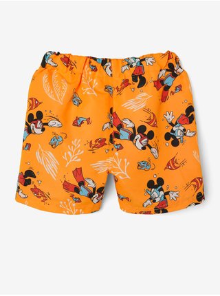 Oranžové chlapčenské vzorované plavky name it  Mikal Mickey