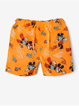 Oranžové chlapčenské vzorované plavky name it  Mikal Mickey