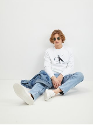 Biela pánska mikina Calvin Klein Jeans