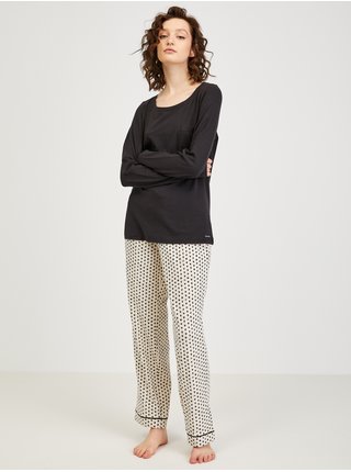 Černo-krémové dámské pyžamo Calvin Klein