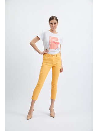 Oranžové dámské zkrácené skinny fit džíny ORSAY  