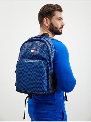 Modrý vzorovaný batoh Tommy Jeans Logoman