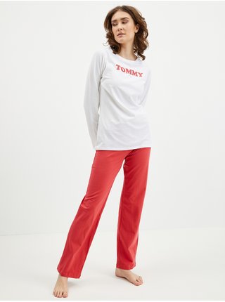 Pyžamká pre ženy Tommy Hilfiger - biela, červená