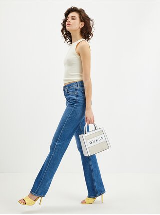 Béžovo-bílá dámská kabelka Guess Monique Mini Tote