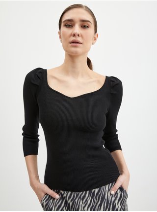 Čierny dámsky rebrovaný sveter ORSAY