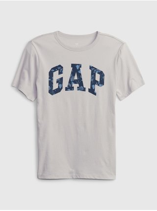 Světle šedé klučičí bavlněné tričko s logem GAP