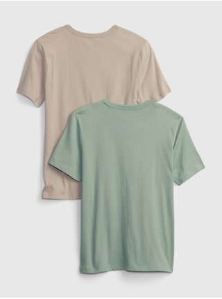 Sada dvou klučičích triček v zelené a světle hnědé barvě GAP
