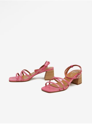 Růžové dámské sandály na podpatku OJJU
