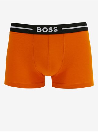 Súprava troch pánskych boxeriek v bielej, oranžovej a čiernej farbe HUGO BOSS
