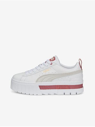 Bílé dámské kožené tenisky na platformě Puma Mayze 