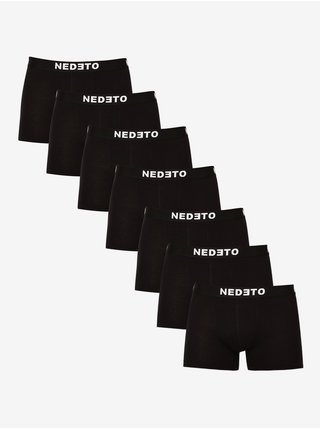 Sada sedmi pánských boxerek v černé barvě Nedeto 