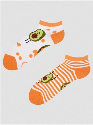 Bílo-oranžové pánské veselé ponožky Dedoles Vtipné avokádo