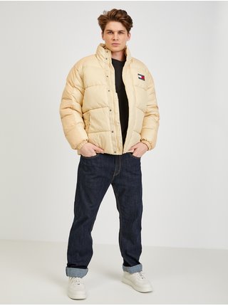 Béžová pánská prošívaná zimní bunda Tommy Jeans