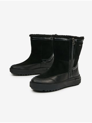 Černé dámské zimní semišové kotníkové boty Geox Dalyla