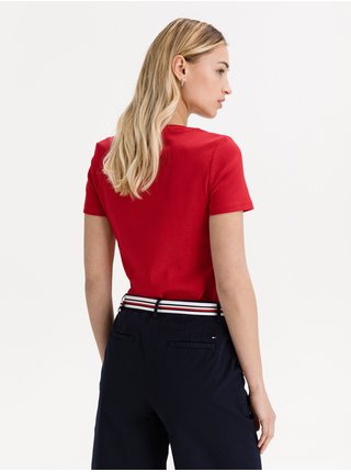 Červené dámské basic tričko Tommy Hilfiger