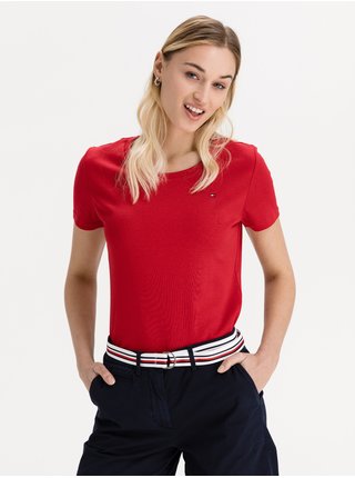 Červené dámské basic tričko Tommy Hilfiger